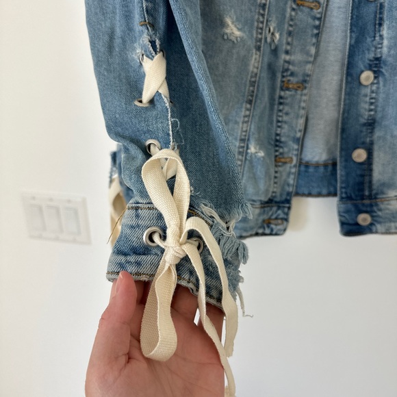 Zara Tie Jean Jacket - Picture 6 of 7